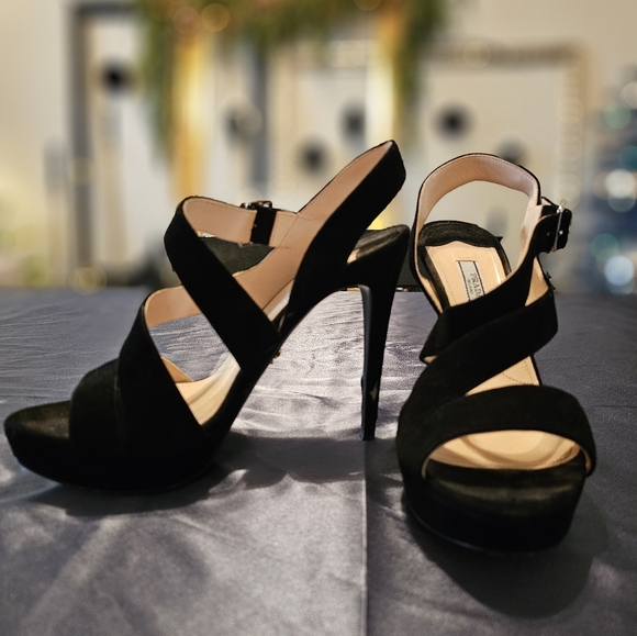 Prada Suede Printed Slingback Sandals - Picture 2 of 6